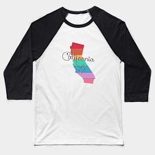 California Love Boho Gradient Rainbow Sunset Baseball T-Shirt